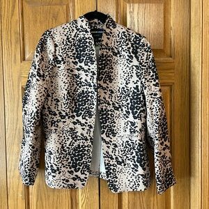 Linen Leopard Print Blazer
